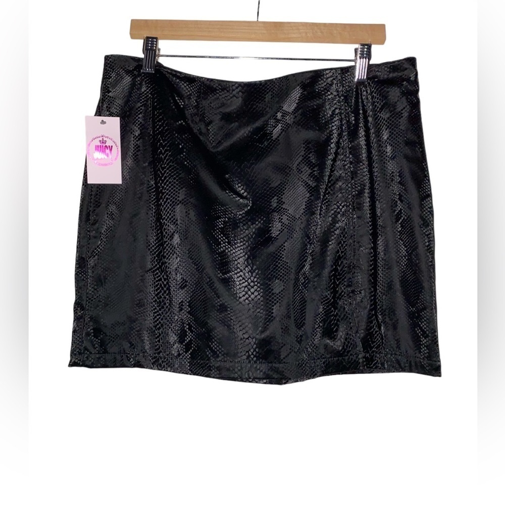 Juicy Couture Animal Print Black Mini Skirt Soft Grunge Punk Rock Size XXL